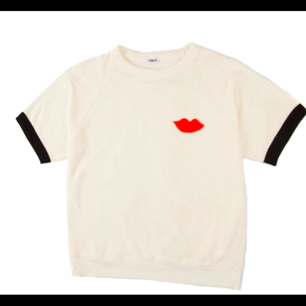 Clare V xs lips sweatshirt, worn once (perfect condition, no stains)